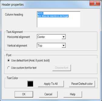 Formatear las variables dentro de la tabla